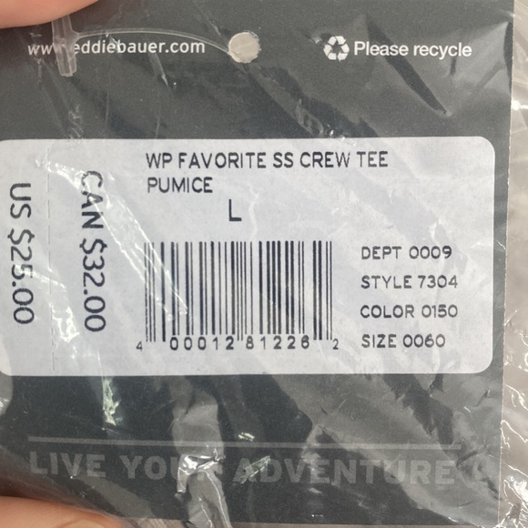 New Tee Eddie Bauer Petrie size L - Picture 2 of 2